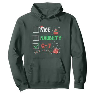 Funny 67 Christmas Hoodie Nice Naughty 67 Xmas Checklist TS11 Dark Forest Green Print Your Wear
