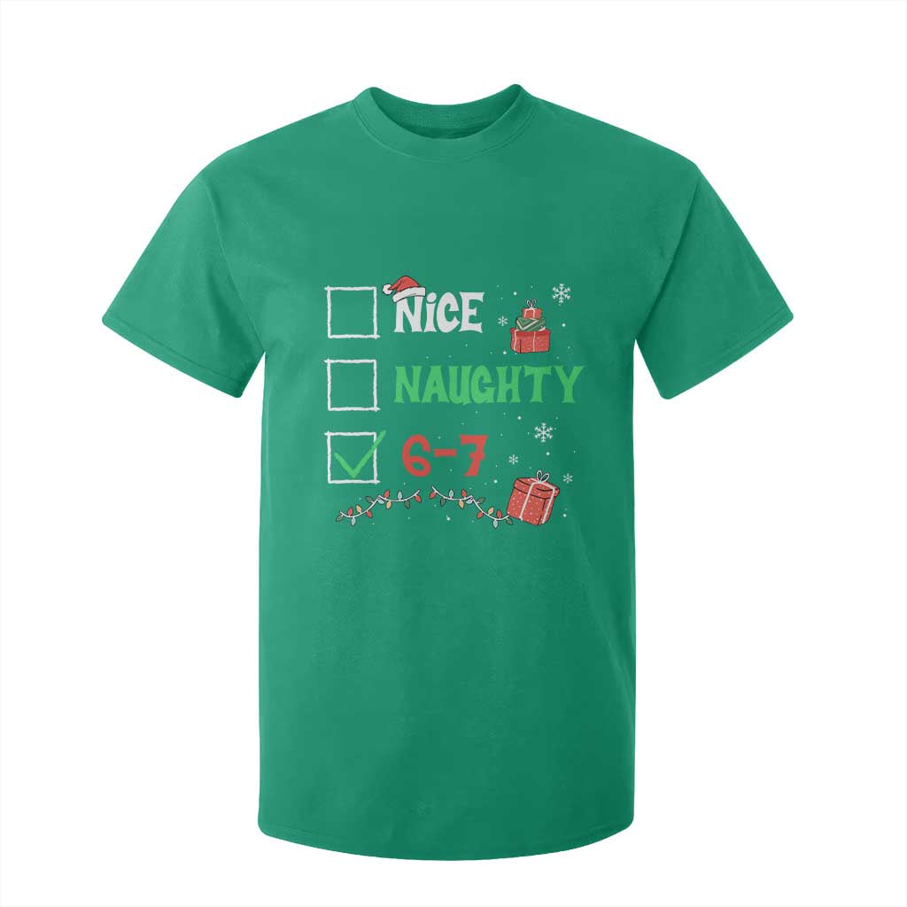 Funny 67 Christmas T Shirt For Kid Nice Naughty 67 Xmas Checklist TS11 Irish Green Print Your Wear