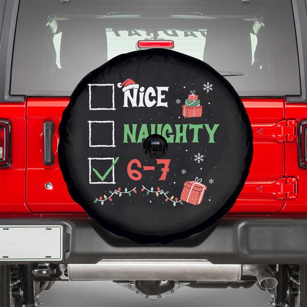 Funny 67 Christmas Spare Tire Cover Nice Naughty 67 Xmas Checklist TS11 Black Print Your Wear