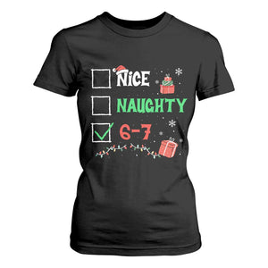 Funny 67 Christmas T Shirt For Women Nice Naughty 67 Xmas Checklist TS11 Black Print Your Wear