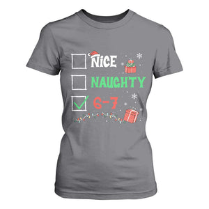 Funny 67 Christmas T Shirt For Women Nice Naughty 67 Xmas Checklist TS11 Charcoal Print Your Wear