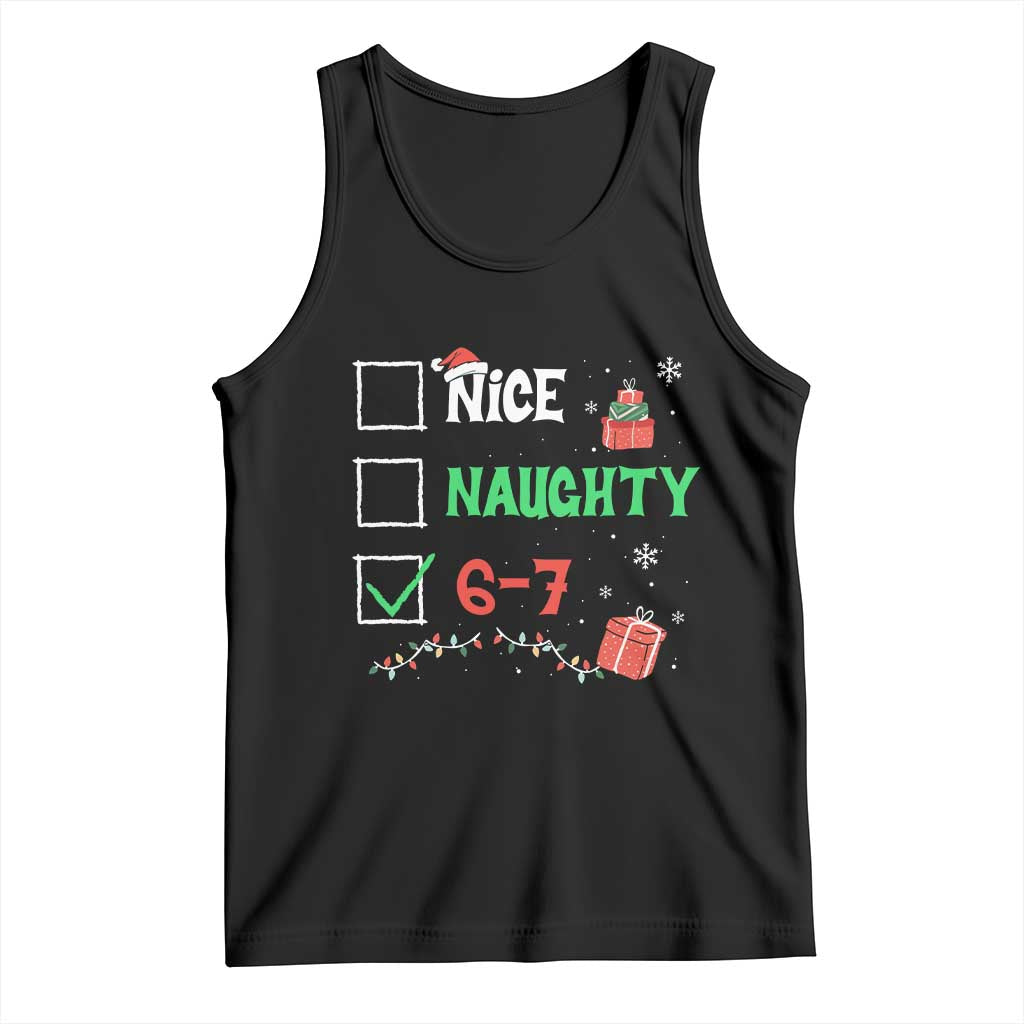 Funny 67 Christmas Tank Top Nice Naughty 67 Xmas Checklist - Print Your Wear