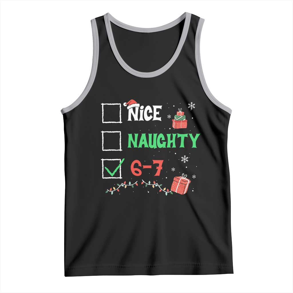Funny 67 Christmas Tank Top Nice Naughty 67 Xmas Checklist TS11 Black Athletic Heather Print Your Wear