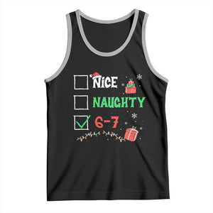 Funny 67 Christmas Tank Top Nice Naughty 67 Xmas Checklist TS11 Black Athletic Heather Print Your Wear