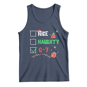 Funny 67 Christmas Tank Top Nice Naughty 67 Xmas Checklist TS11 Navy Print Your Wear