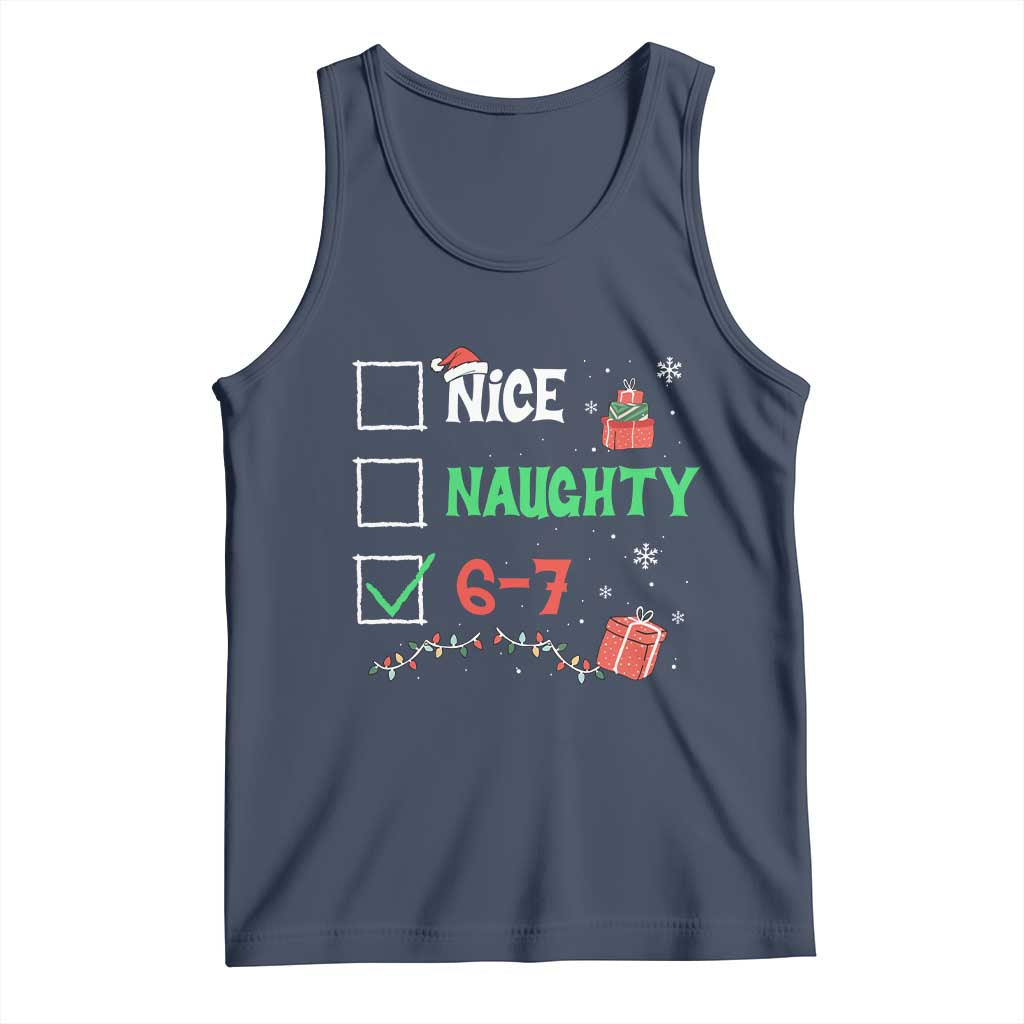 Funny 67 Christmas Tank Top Nice Naughty 67 Xmas Checklist - Print Your Wear