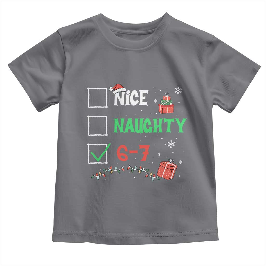 Funny 67 Christmas Toddler T Shirt Nice Naughty 67 Xmas Checklist TS11 Charcoal Print Your Wear