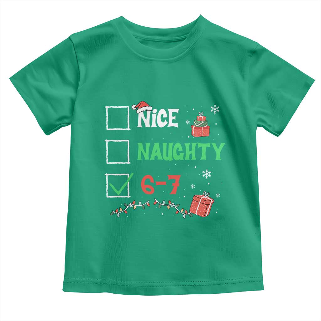 Funny 67 Christmas Toddler T Shirt Nice Naughty 67 Xmas Checklist TS11 Irish Green Print Your Wear