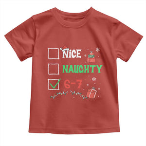 Funny 67 Christmas Toddler T Shirt Nice Naughty 67 Xmas Checklist TS11 Red Print Your Wear