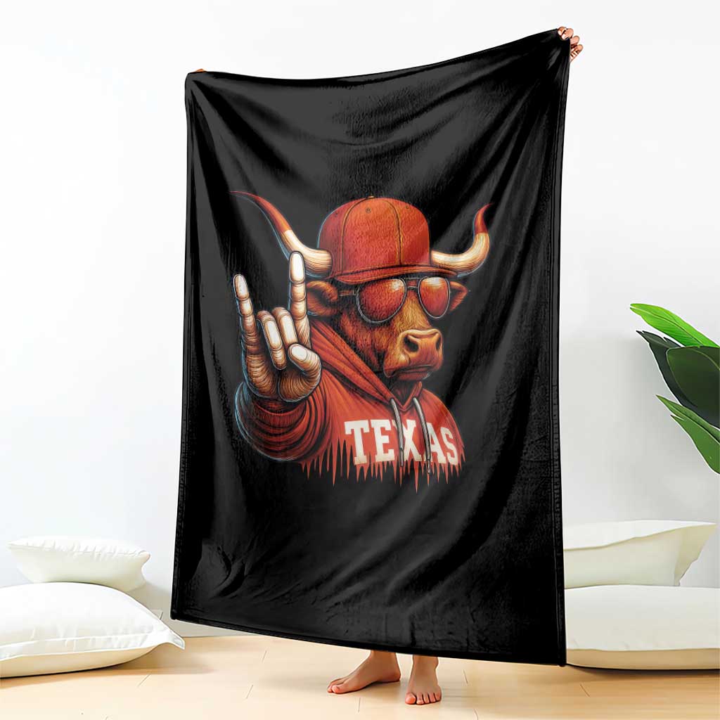 Texas Fan Throw Blanket Orange Longhorns Cow Texas Pride Sport Lover TS11 Print Your Wear