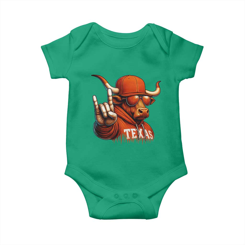TFL Football Lover Baby Onesie Orange Cow Rock Hand Sign TS11 Irish Green Print Your Wear
