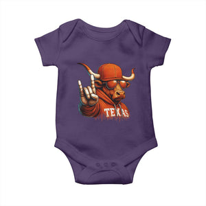 Texas Fan Baby Onesie Orange Longhorns Cow Texas Pride Sport Lover TS11 Purple Print Your Wear