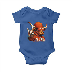 TFL Football Lover Baby Onesie Orange Cow Rock Hand Sign TS11 Royal Blue Print Your Wear