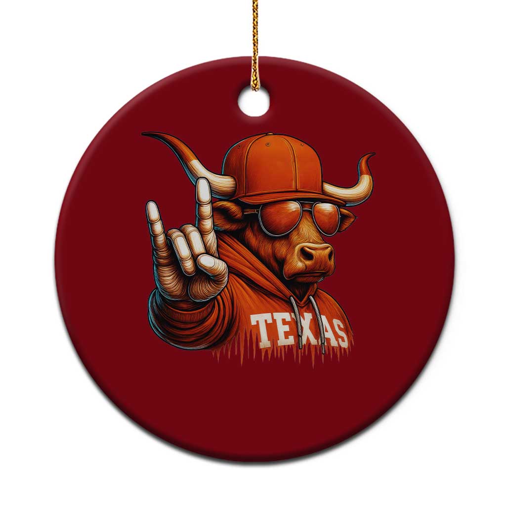 TFL Football Lover Ceramic Ornament Orange Cow Rock Hand Sign TS11 1pc Red Print Your Wear