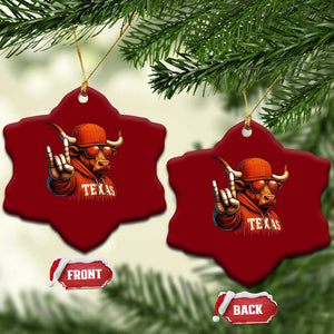 TFL Football Lover Ceramic Ornament Orange Cow Rock Hand Sign TS11 Print Your Wear