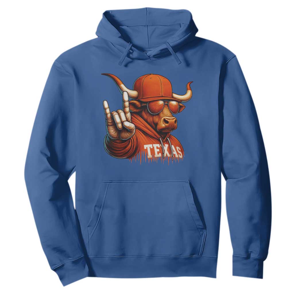 TFL Football Lover Hoodie Orange Cow Rock Hand Sign TS11 Royal Blue Print Your Wear