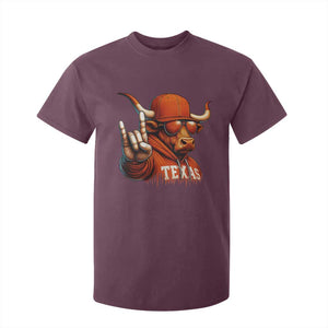 TFL Football Lover T Shirt For Kid Orange Cow Rock Hand Sign TS11 Maroon Print Your Wear