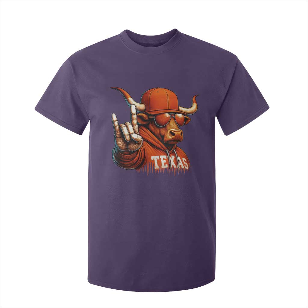 TFL Football Lover T Shirt For Kid Orange Cow Rock Hand Sign TS11 Purple Print Your Wear