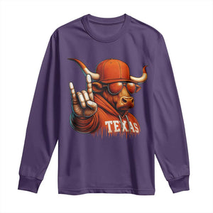 TFL Football Lover Long Sleeve Shirt Orange Cow Rock Hand Sign TS11 Purple Print Your Wear