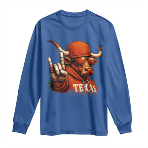 TFL Football Lover Long Sleeve Shirt Orange Cow Rock Hand Sign TS11 Royal Blue Print Your Wear