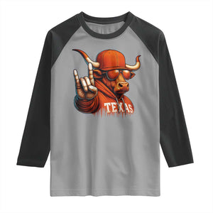 TFL Football Lover Raglan Shirt Orange Cow Rock Hand Sign TS11 Sport Gray Black Print Your Wear
