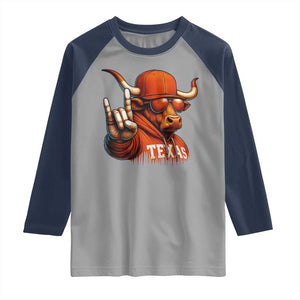 TFL Football Lover Raglan Shirt Orange Cow Rock Hand Sign TS11 Sport Gray Navy Print Your Wear