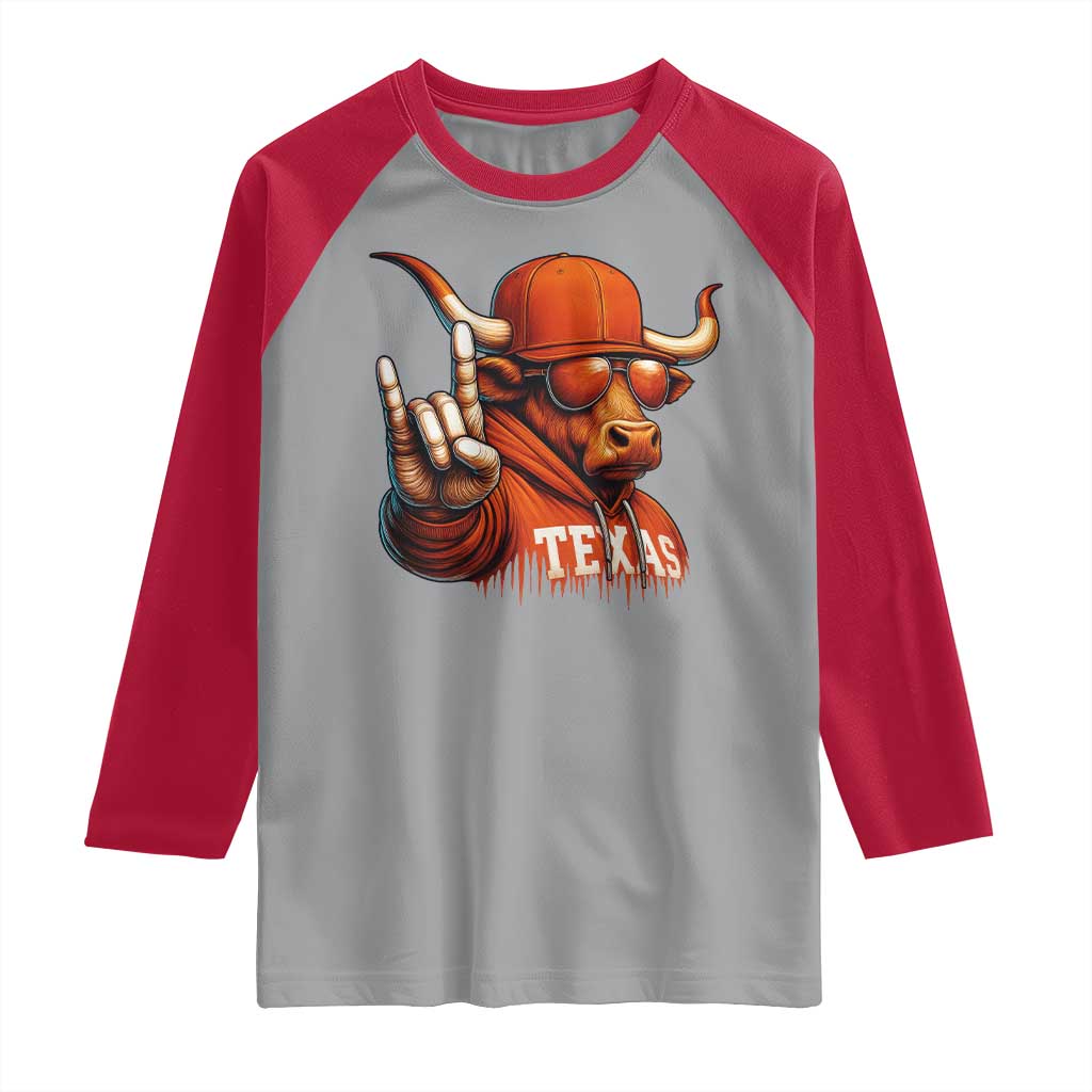 TFL Football Lover Raglan Shirt Orange Cow Rock Hand Sign TS11 Sport Gray Red Print Your Wear