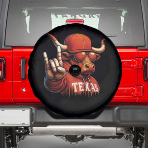 TFL Football Lover Spare Tire Cover Orange Cow Rock Hand Sign TS11 Black Print Your Wear
