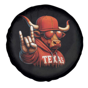 TFL Football Lover Spare Tire Cover Orange Cow Rock Hand Sign TS11 Print Your Wear