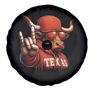 TFL Football Lover Spare Tire Cover Orange Cow Rock Hand Sign TS11 Print Your Wear