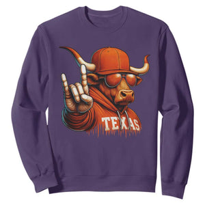 Texas Fan Sweatshirt Orange Longhorns Cow Texas Pride Sport Lover TS11 Purple Print Your Wear