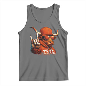 TFL Football Lover Tank Top Orange Cow Rock Hand Sign TS11 Black Heather Print Your Wear