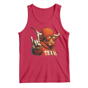 TFL Football Lover Tank Top Orange Cow Rock Hand Sign TS11 Red Print Your Wear