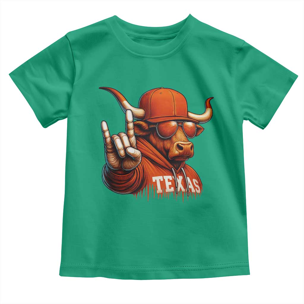 Texas Fan Toddler T Shirt Orange Longhorns Cow Texas Pride Sport Lover TS11 Irish Green Print Your Wear