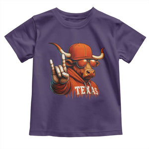 Texas Fan Toddler T Shirt Orange Longhorns Cow Texas Pride Sport Lover TS11 Purple Print Your Wear