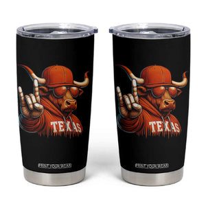 TFL Football Lover Tumbler Cup Orange Cow Rock Hand Sign TS11 Black Print Your Wear