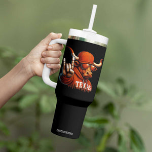 TFL Football Lover Tumbler With Handle Orange Cow Rock Hand Sign TS11 Print Your Wear