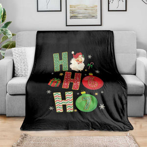 Funny Christmas Santa Ho Ho Ho 67 Throw Blanket Six Seven Meme 6 7 Xmas Bauble TS11 Print Your Wear