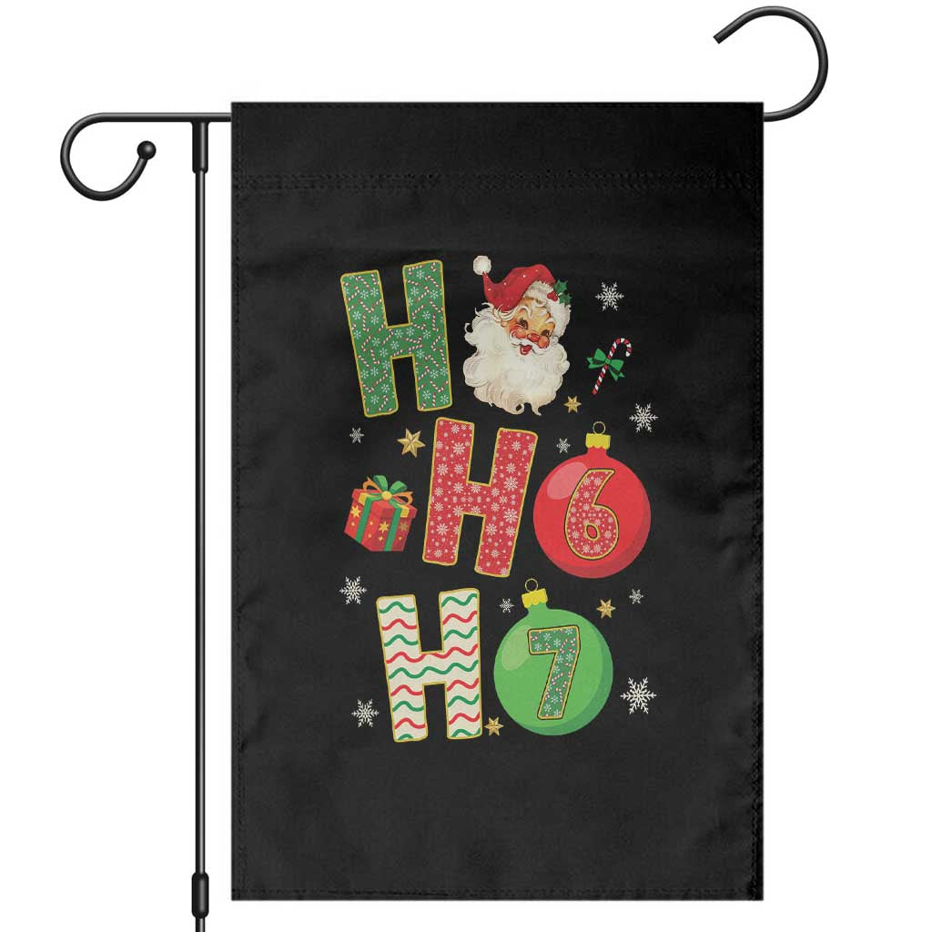 Funny Christmas Santa Ho Ho Ho 67 Garden Flag Six Seven Meme 6 7 Xmas Bauble TS11 Black Print Your Wear
