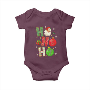 Funny Christmas Santa Ho Ho Ho 67 Baby Onesie Six Seven Meme 6 7 Xmas Bauble TS11 Maroon Print Your Wear