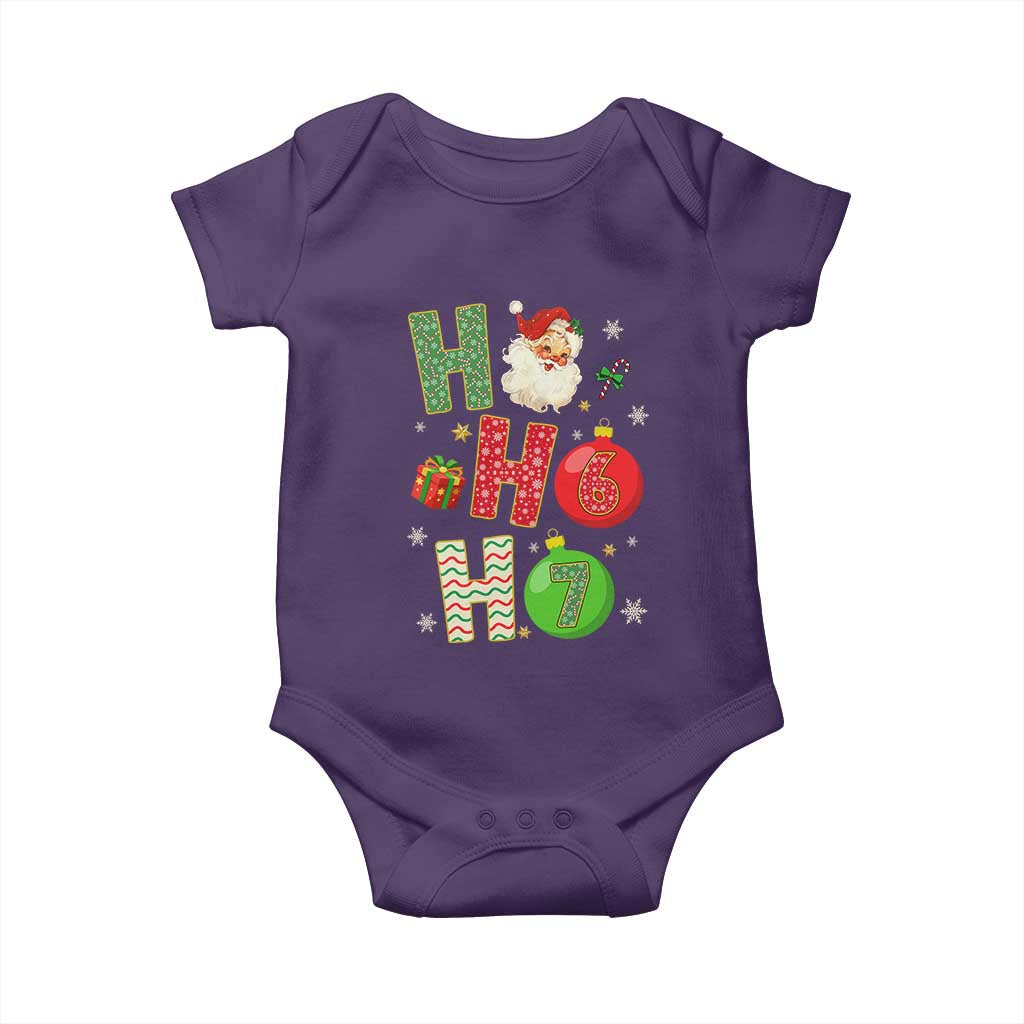 Funny Christmas Santa Ho Ho Ho 67 Baby Onesie Six Seven Meme 6 7 Xmas Bauble TS11 Purple Print Your Wear