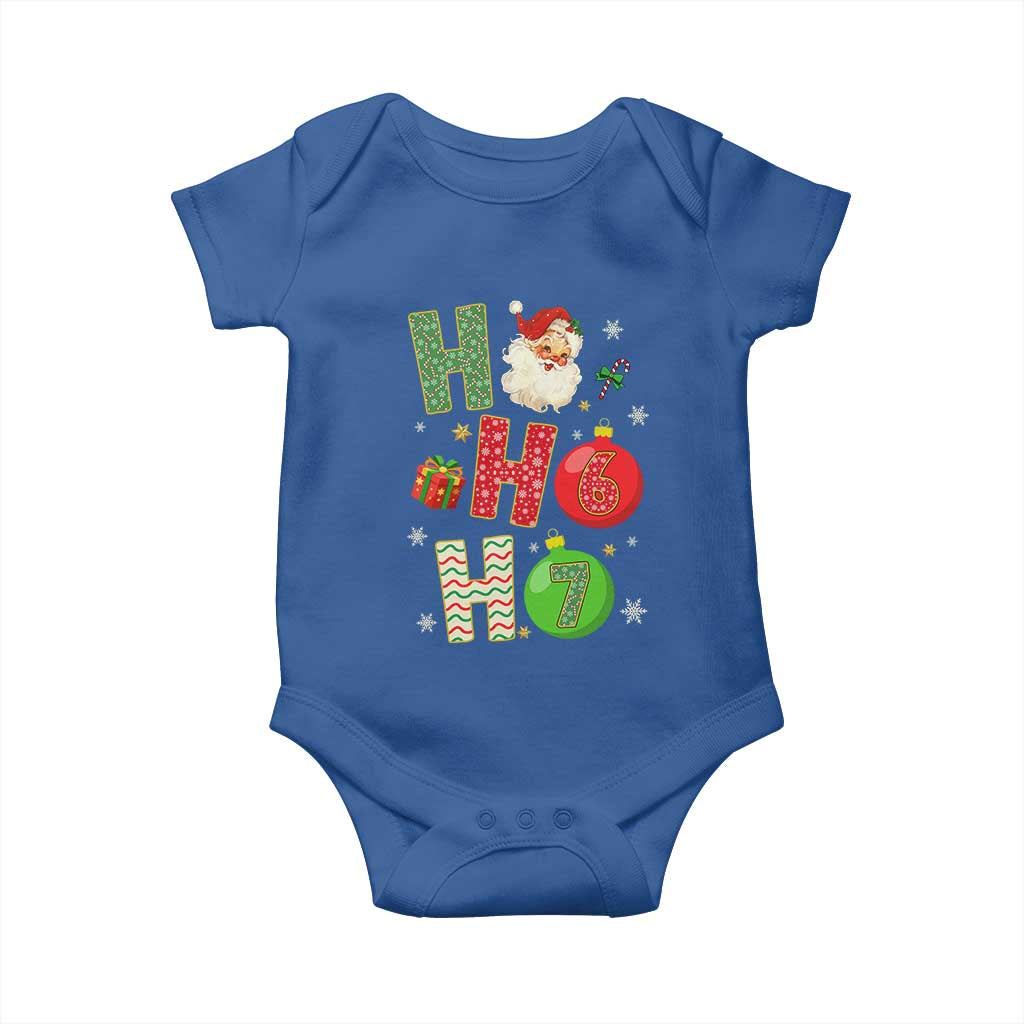 Funny Christmas Santa Ho Ho Ho 67 Baby Onesie Six Seven Meme 6 7 Xmas Bauble TS11 Royal Blue Print Your Wear