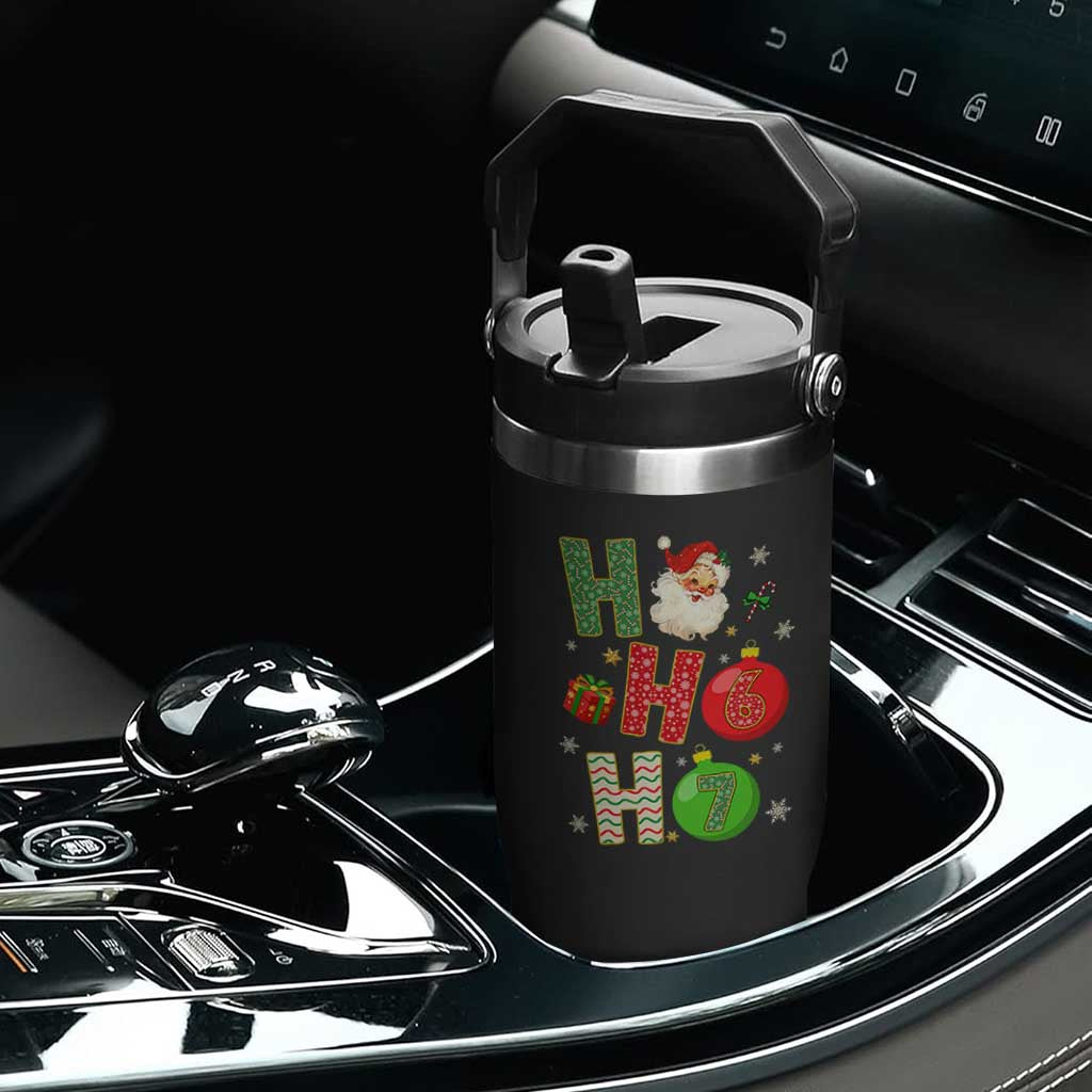 Funny Christmas Santa Ho Ho Ho 67 Flip Straw Tumbler Six Seven Meme 6 7 Xmas Bauble TS11 Print Your Wear
