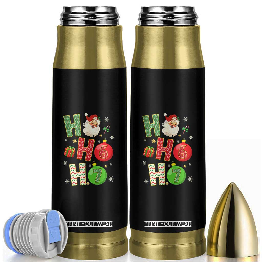 Funny Christmas Santa Ho Ho Ho 67 Bullet Tumbler Six Seven Meme 6 7 Xmas Bauble TS11 Black Print Your Wear