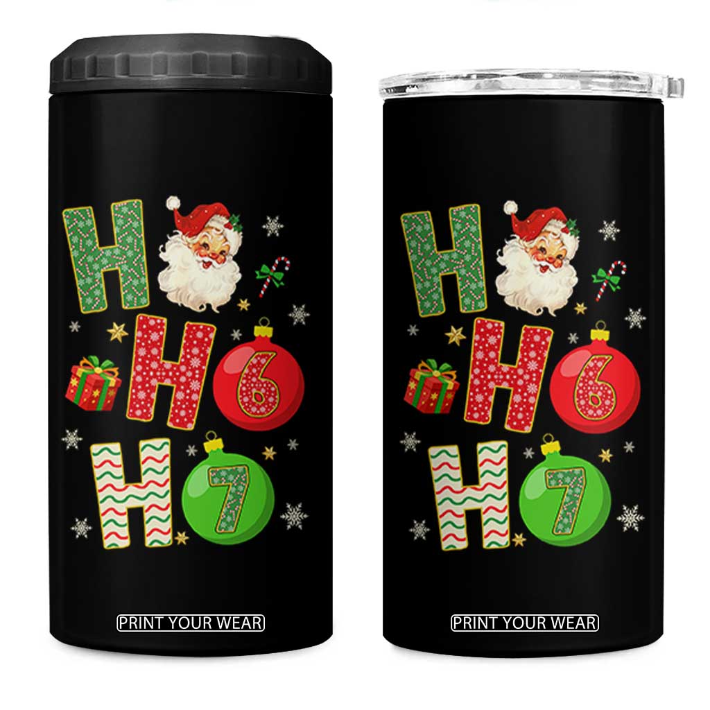 Funny Christmas Santa Ho Ho Ho 67 4 in 1 Can Cooler Tumbler Six Seven Meme 6 7 Xmas Bauble TS11 One Size: 16 oz Black Print Your Wear