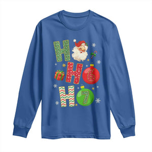 Funny Christmas Santa Ho Ho Ho 67 Long Sleeve Shirt Six Seven Meme 6 7 Xmas Bauble TS11 Royal Blue Print Your Wear