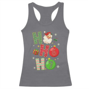 Funny Christmas Santa Ho Ho Ho 67 Racerback Tank Top Six Seven Meme 6 7 Xmas Bauble TS11 Charcoal Print Your Wear