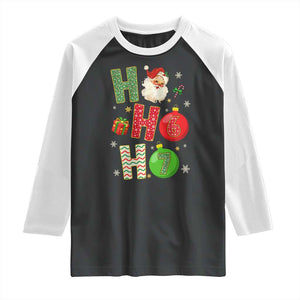 Funny Christmas Santa Ho Ho Ho 67 Raglan Shirt Six Seven Meme 6 7 Xmas Bauble TS11 Black White Print Your Wear