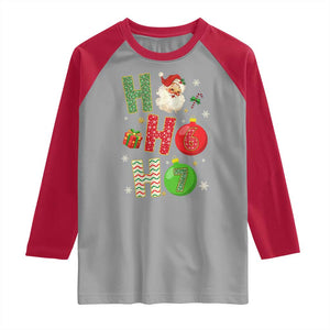 Funny Christmas Santa Ho Ho Ho 67 Raglan Shirt Six Seven Meme 6 7 Xmas Bauble TS11 Sport Gray Red Print Your Wear