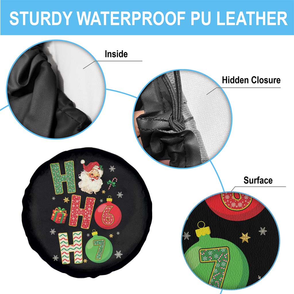 Funny Christmas Santa Ho Ho Ho 67 Spare Tire Cover Six Seven Meme 6 7 Xmas Bauble TS11 Print Your Wear